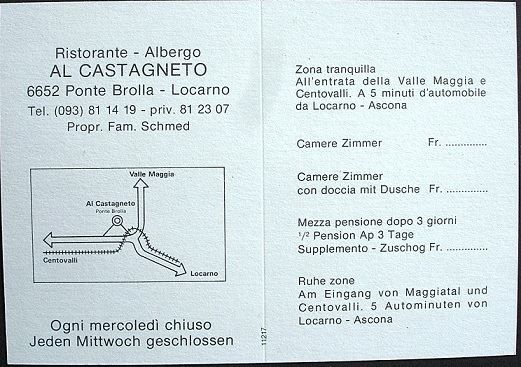 Cartoline postali: PONTE BROLLA Rist. Albergo Al Castagneto – Nuovo (secondo la descrizione) da Jona venduto da philajona 1