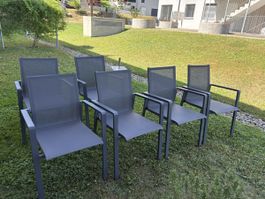6er Set Gartenstühle Anthrazit