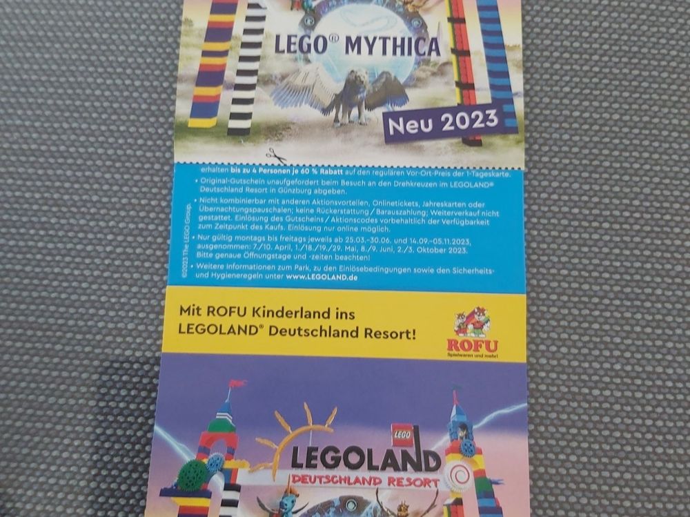 Legoland GünzburgGutschein60Rabatt für max.4 Personen Kaufen auf Ricardo
