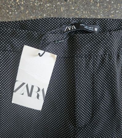 ZARA Hose Gr. 34 Polka Dot Punkte Schwarz Weiss Neu