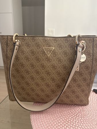 Guess Shopper Tasche braun Logo Muster neuwertig
