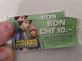 Metro boutique Bon 10.- ab einem Einkauf von 50.- gültig