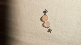 Ohrstecker Rosenquarz mit Silberstempel 925
