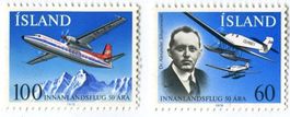 Briefmarken "Flugzeuge". Island