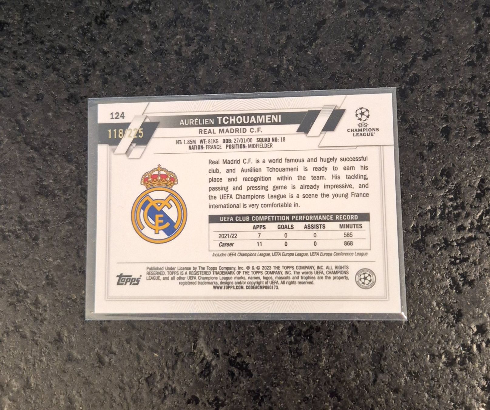 Topps Carte collezionabili: Aurelien Tchouameni /225 - Real Madrid - Topps – Nuovo (secondo la descrizione) da Burg AG venduto da Danoe 1