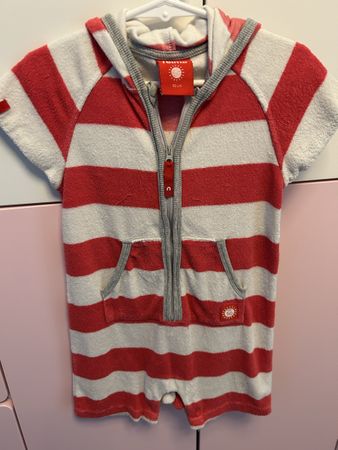 Baby Romper Reima striped red white  size 92
