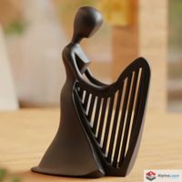Harp Muse Sculpture - Abstract Musical Art - 3D Printed