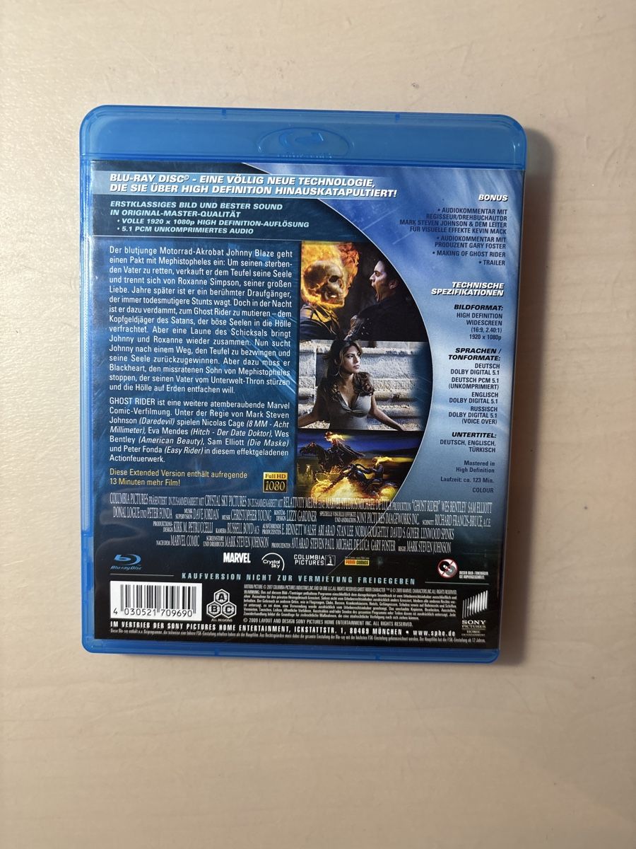 Tutti i DVDs: Ghost Rider Extended Version Blu-ray Disc - Top Zustand! – Usato da Ruswil venduto da Slivio_ 1