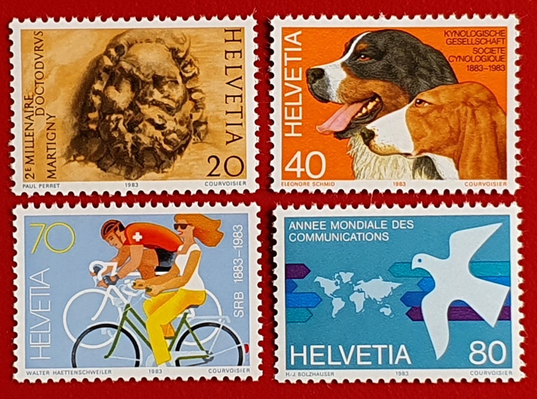 Tutti i francobolli: WERBEMARKEN SATZ 701 702 703 704 1983** POSTFRISCH – Nuovo (secondo la descrizione) da Düdingen venduto da Quartierstrasse