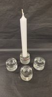 Kerzenhalter Set 4 Stück Glas rund guter Zustand