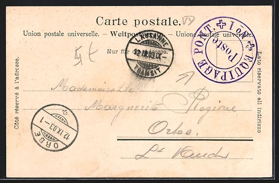 Cartoline postali: AK Lausanne, Ecole normale, 1903 – Usato da Berlin venduto da bartko-reher 1