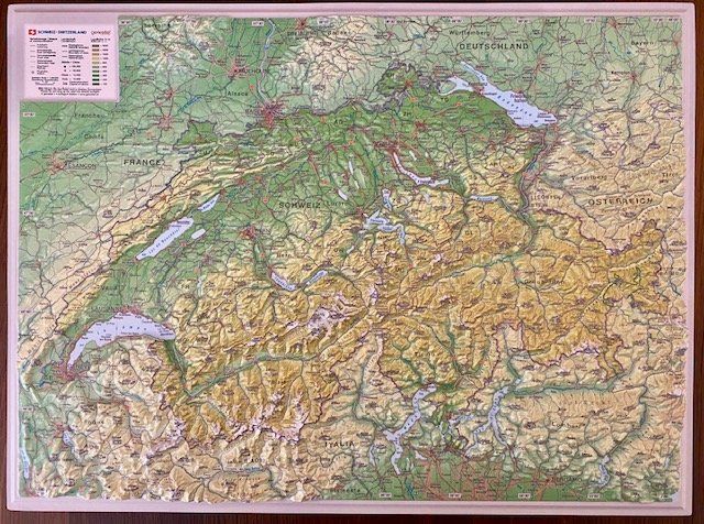 Cartine & Atlanti: Reliefkarte der Schweiz – Usato da Luzern venduto da isa_27cg