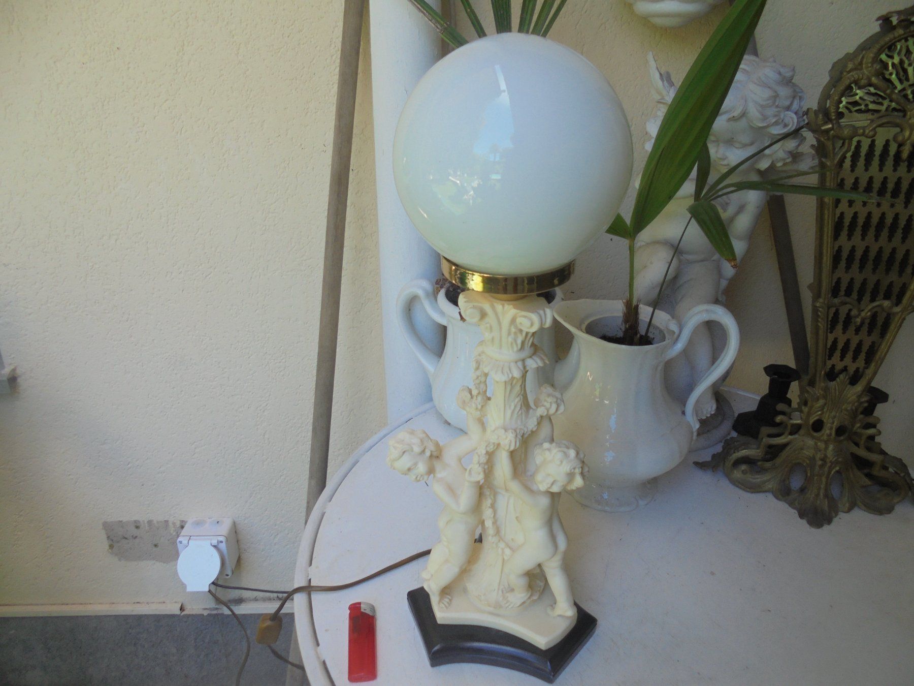Lampade: Alte Putti-Tischlampe ca. 1950-60 – Usato da Camorino venduto da Hunpete 1