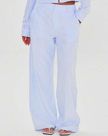 Hellblaue Stoffhose mit Streifen Gr.L schick style casual
