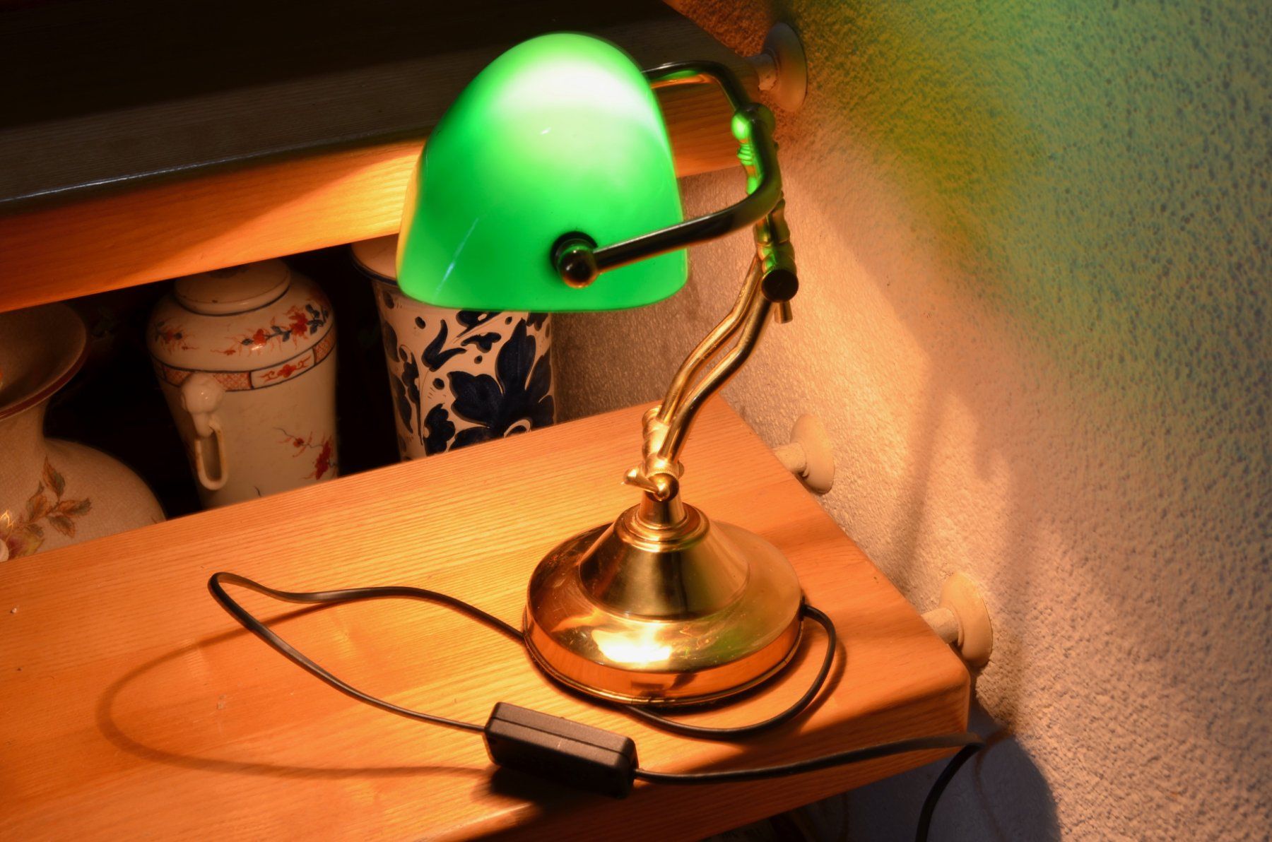 Lampade: Banker-Messinglampe – Vintage-Modell. – Usato da Meilen venduto da glenbeigh 6