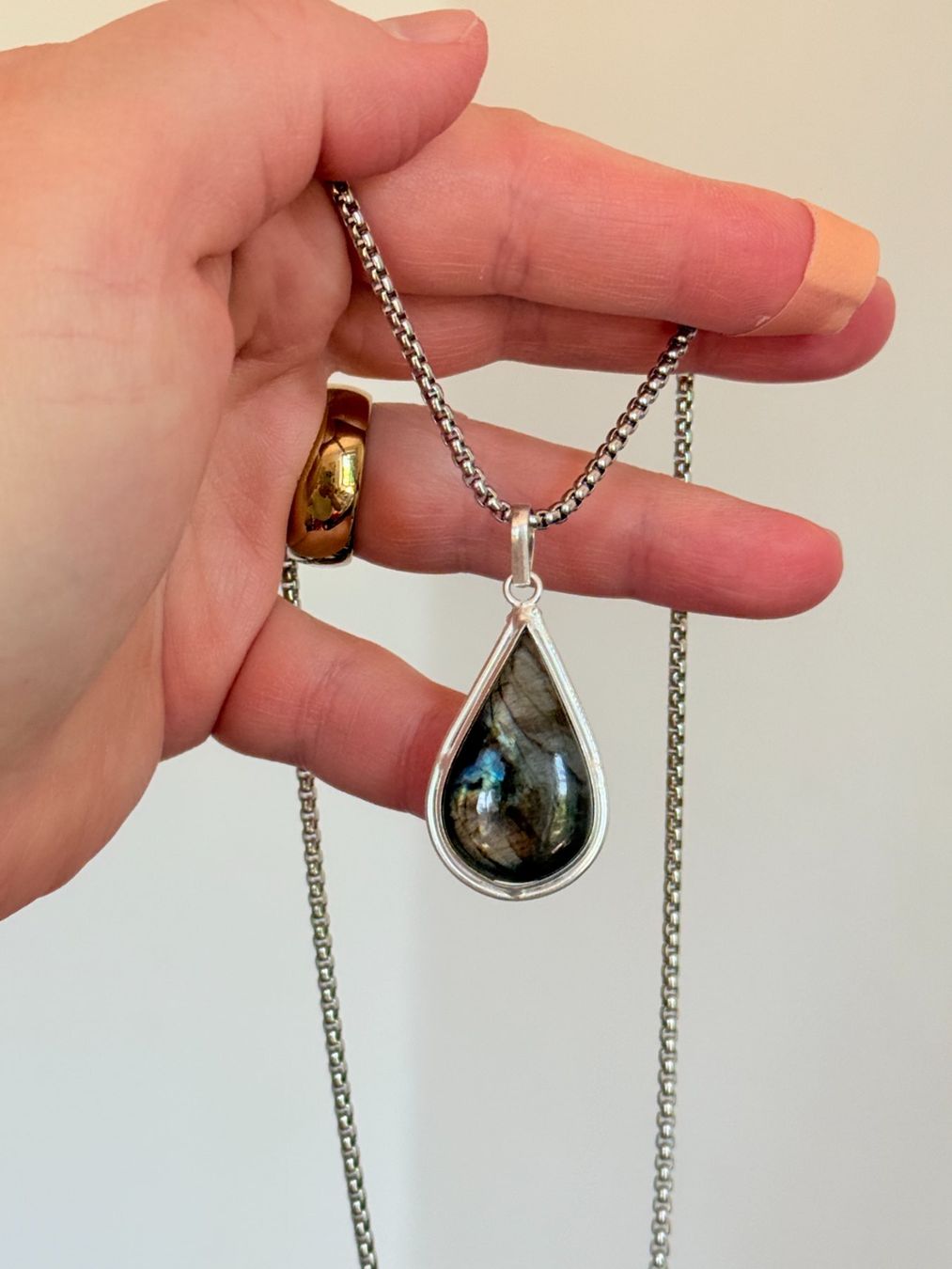 Ketten: Collier Labradorite , forme de goutte ✨... – Neu und originalverpackt aus Genève von AWWA