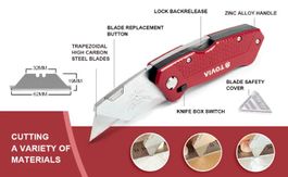 TOVIA - Couteau pliant professionnel avec chargeur de lame