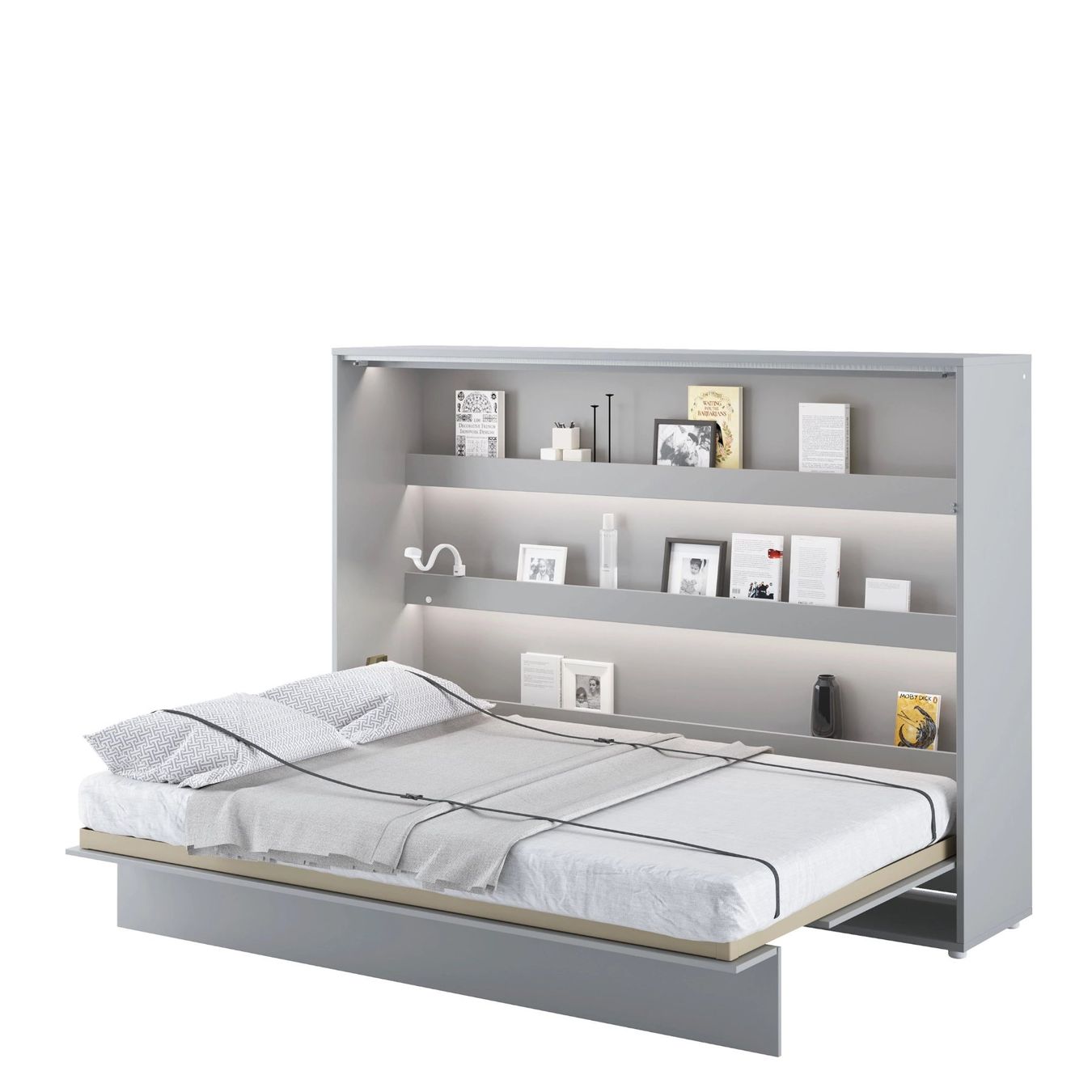 Letti: Schrankbett LEONIE Horizontal Grau + LED - 140x200cm – Nuovo e nell'imballaggio originale da Wallenwil venduto da toesstal-vertrieb