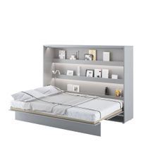 Schrankbett LEONIE Horizontal Grau + LED - 140x200cm