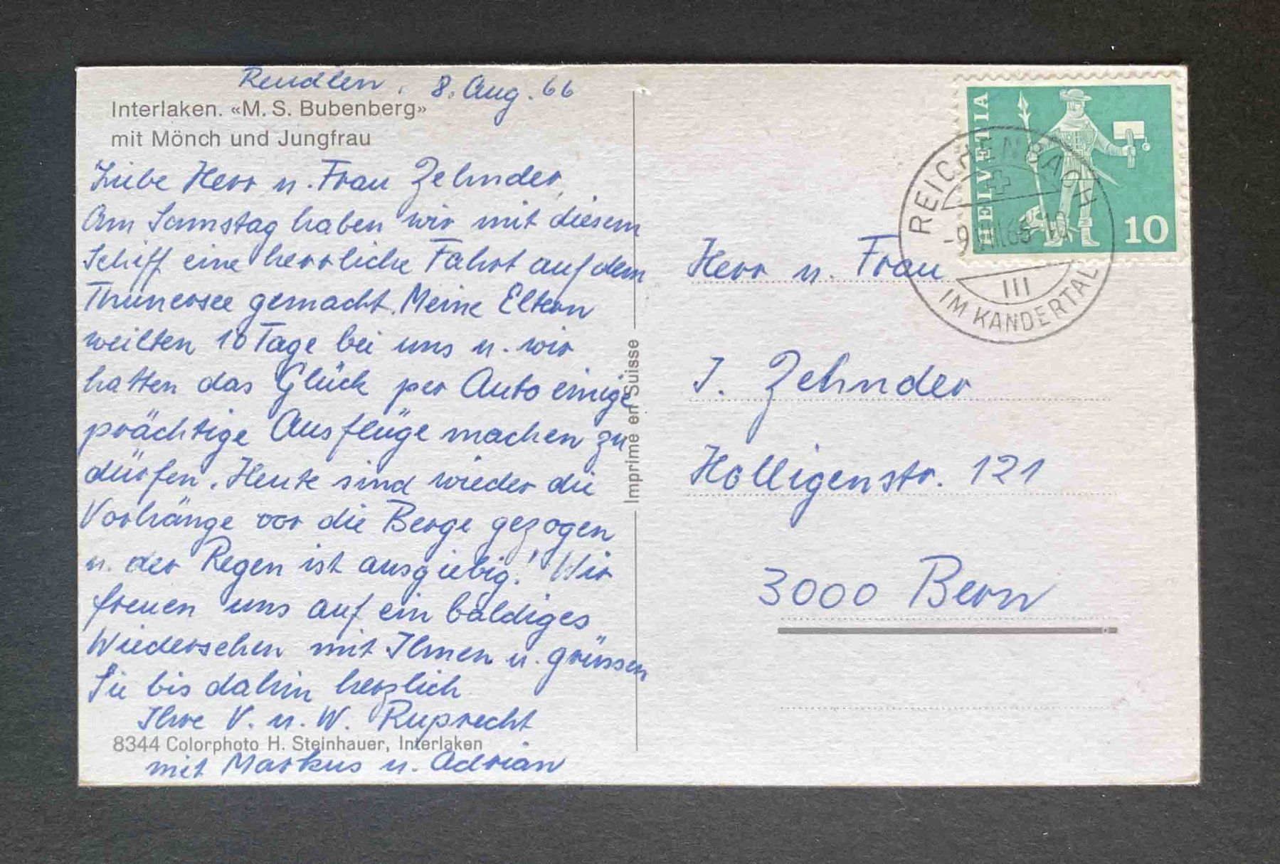 Cartoline postali: AK Interlaken M S  Bubenberg Schiff – Usato da Goldau venduto da artelier1 1