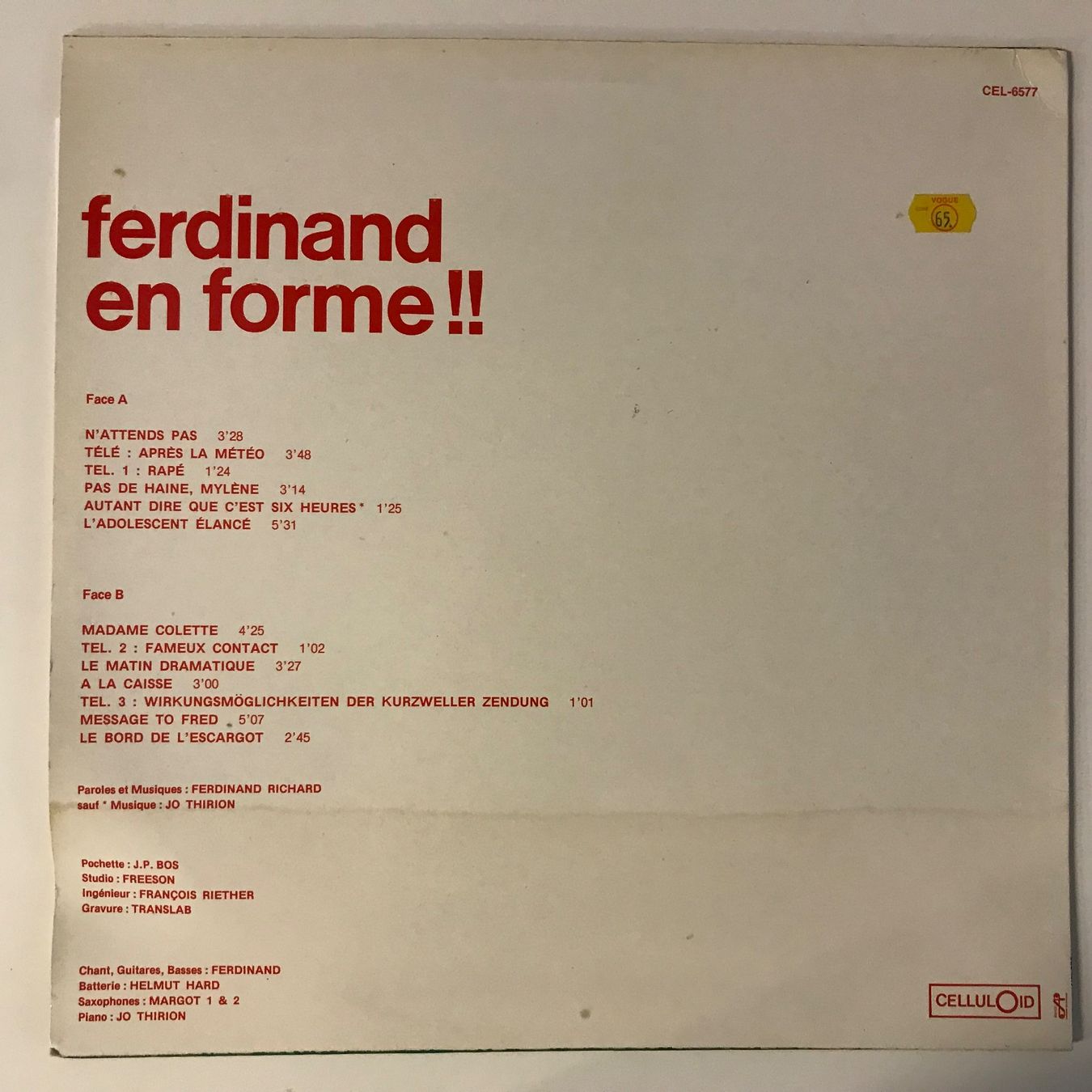 Schallplatten: Ferdinand - en forme!! – Gebraucht aus Aesch BL von BlueMusicRecords 1