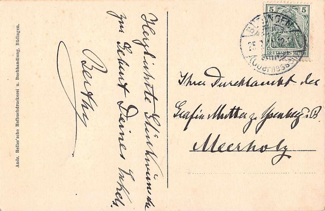Ansichtskarten: 3 alte Ansichtskarten BÜDINGEN UM 1912 – Gebraucht aus Winterthur von SchatzchischtliWinti 5