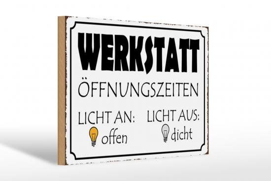 Insegne: Blechschild-WERKSTATT OEFFNUNGSZEITEN – Nuovo e nell'imballaggio originale da Rupperswil venduto da big-one-sale 1