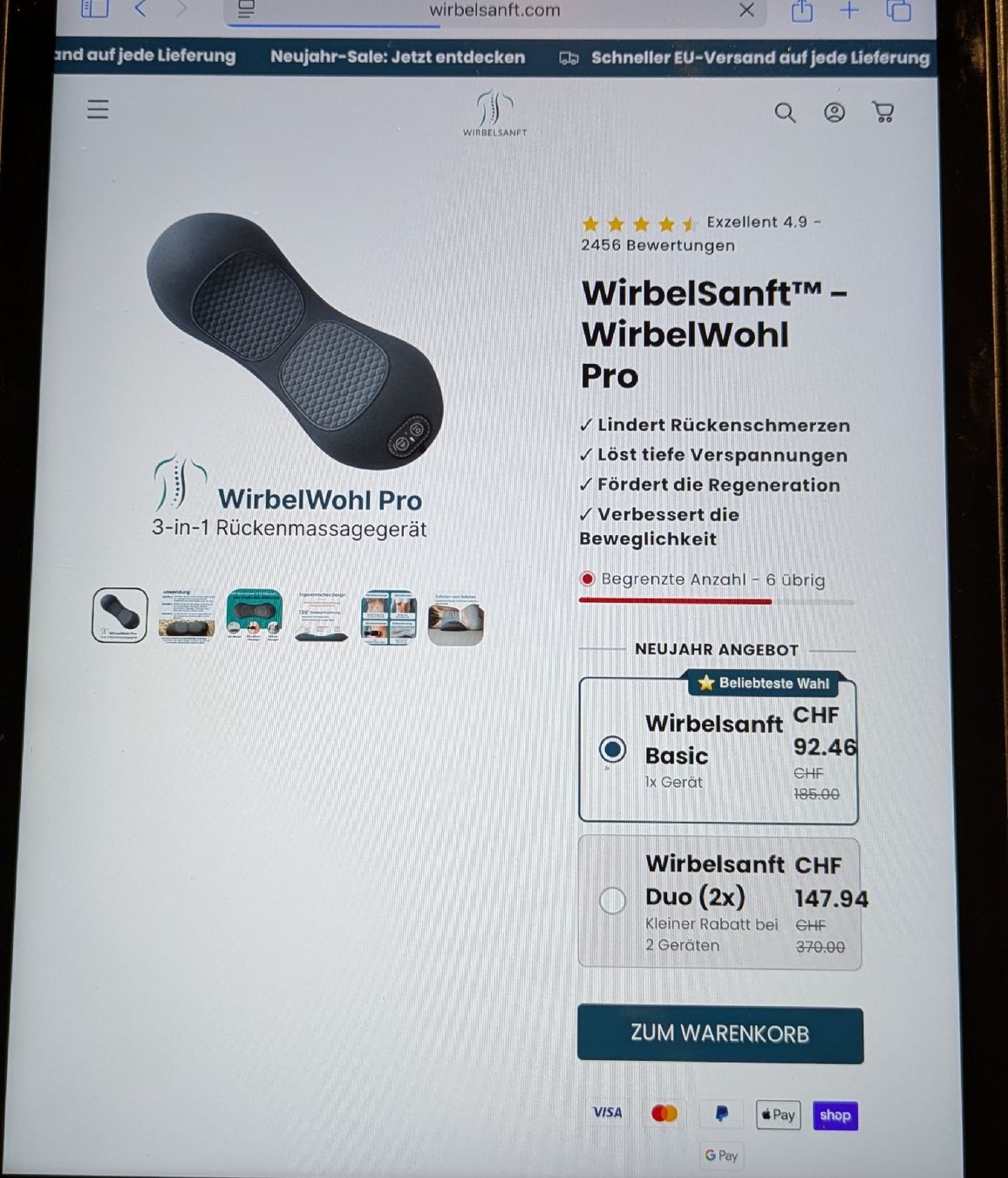 Dispositivi per massaggi: rückenmassage – Nuovo e nell'imballaggio originale da Kandersteg venduto da alfi30