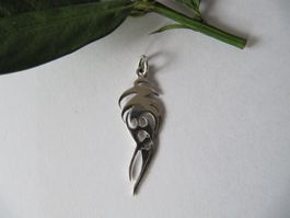 Ketten Anhänger Tribal länglich aus 925 er Sterling Silber
