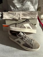 Santoni Double buckle suede grey sneaker with box and papers