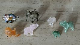 Elefanten Sammlung aus verschiedenen Naturstein.