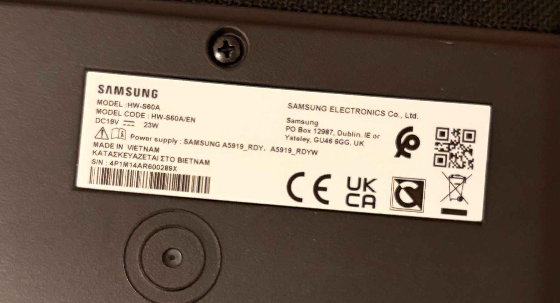 Samsung Haut-parleurs: Samsung HW-S60A Soundbar – Neuf (Voir description) à Wolfhausen par vins_zh 1