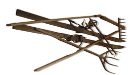 Antike Holzski Ski Heugabel Rechen Dreschflegel - Wanddeko🌾