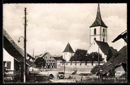 AK Muttenz, Ortspartie mit Kirche