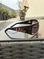 Alte Sonnenbrille Dior Damen schwarz-rot 