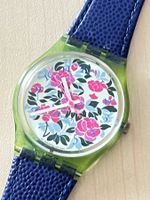 Swatch Damenuhr Blumenmuster, Vintage