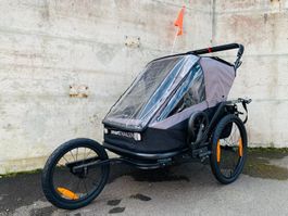 3in1 Kombi Veloanhänger Kinderwagen SET Anthrazit NEU