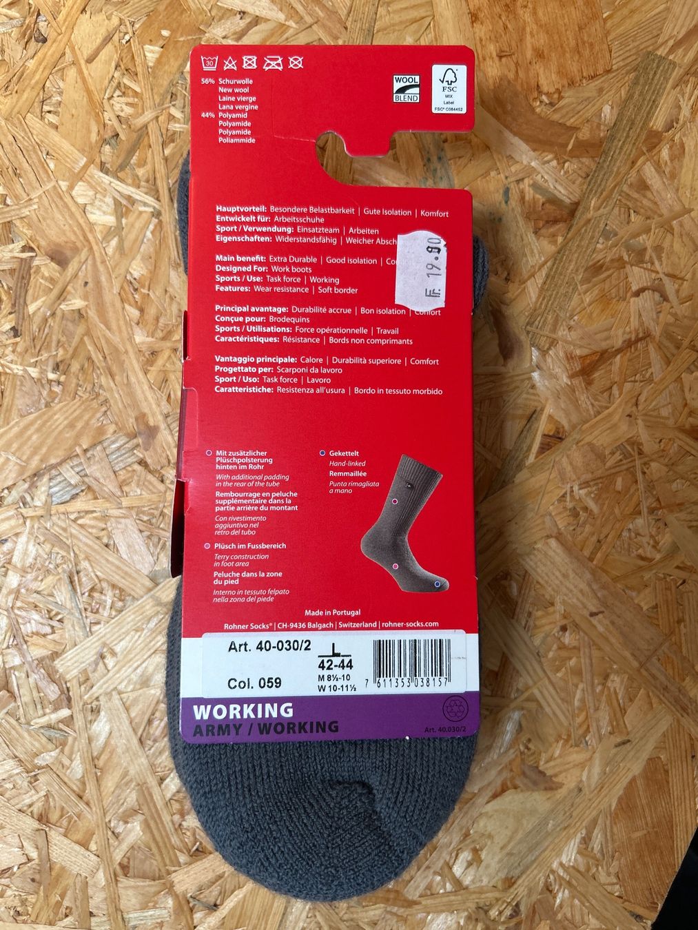 Rohner Calze: Warme Rohner Arbeits Sockes Gr. 42-44 – Nuovo e nell'imballaggio originale da Koppigen venduto da Bracher_Mail-House 1