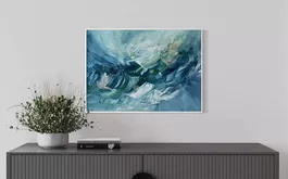 A2 Bild grünblau "Gletschernacht"