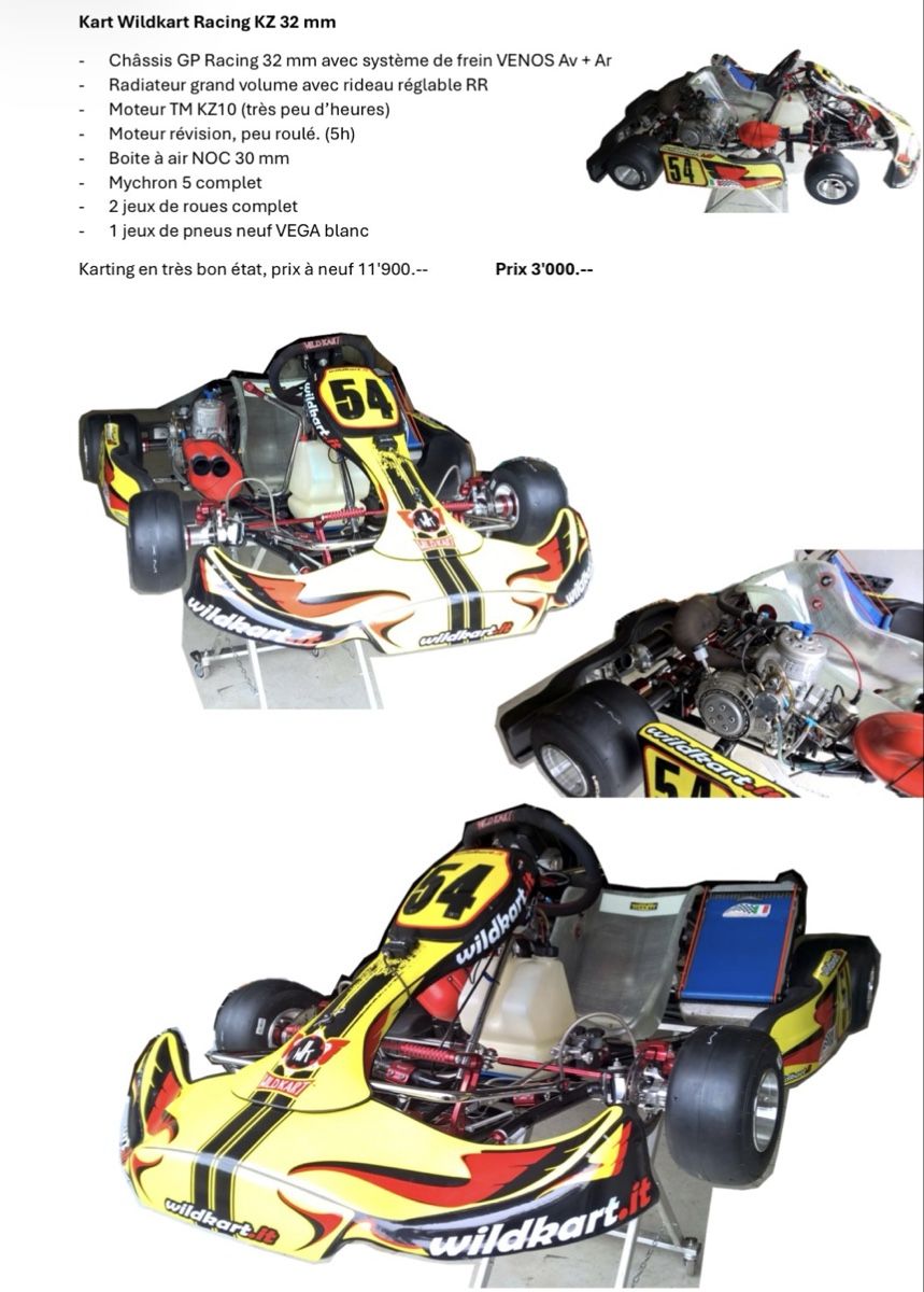 Go-Kart: Kart + remorque et accessoires – Usato da Pieterlen venduto da L.Huber