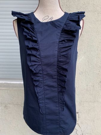 Super classe top blouse TARA JARMON marine 100%coton t.36