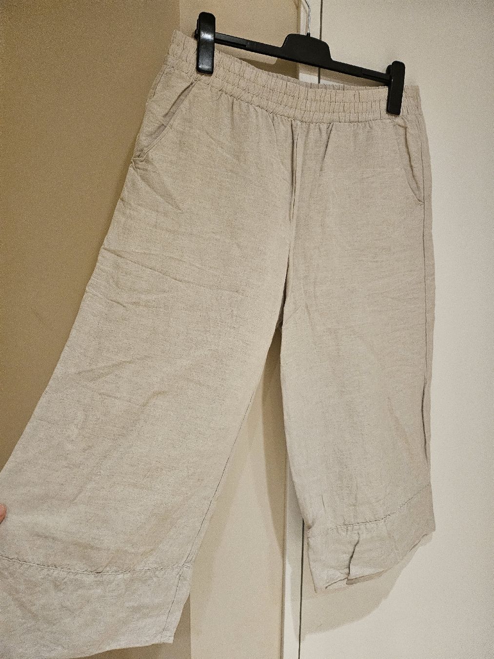Tchibo Pantaloni: Tchibo Culotte Leinen Viscose gr.44 beige – Usato da Allschwil venduto da na.wi.90 1