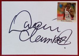 Dwain Chambers Autogramm signiert Karte 10x15cm