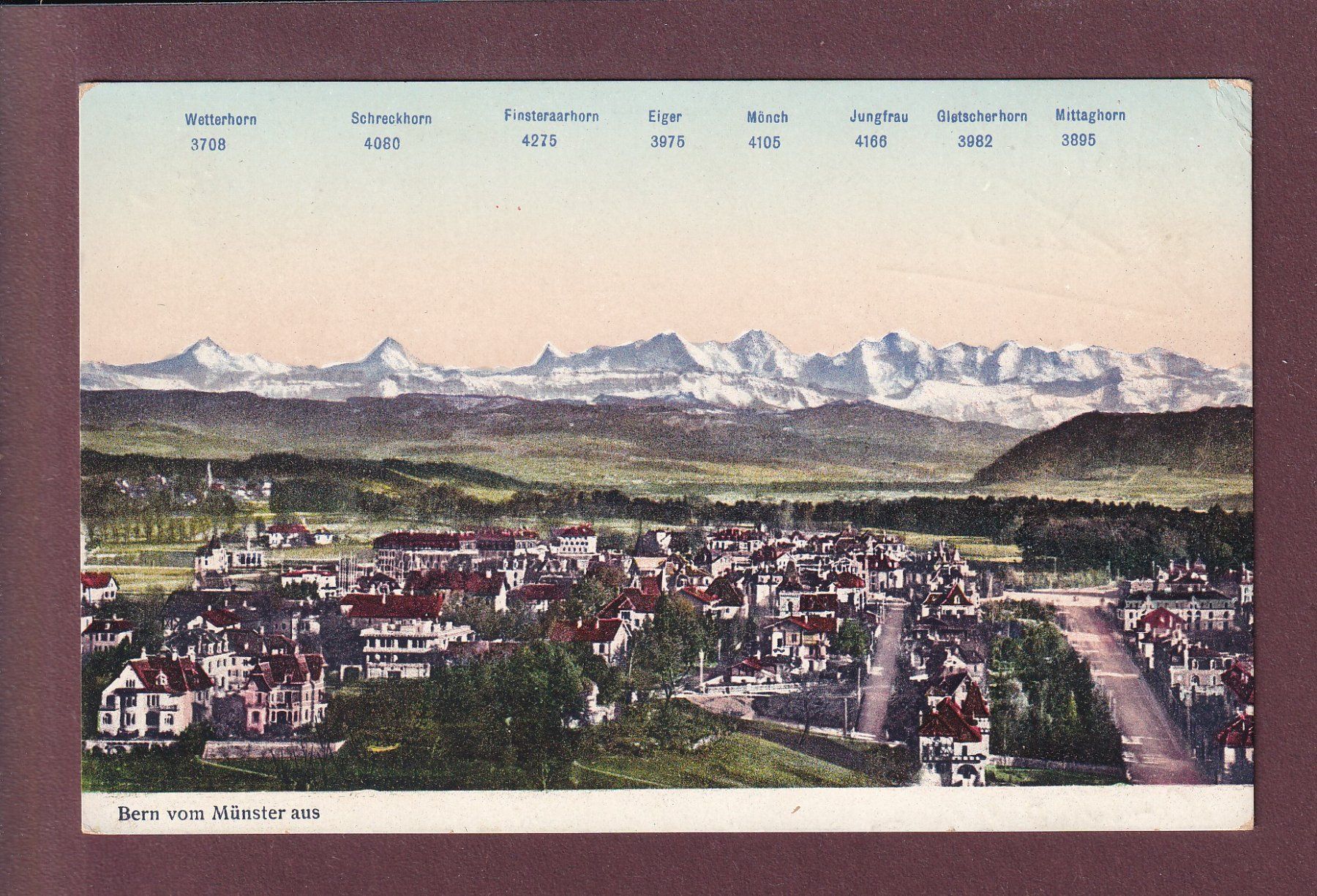 Cartoline postali: BERN vom Münster aus – Usato da Pully venduto da nicecards