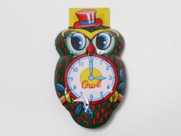 Vintage grosser Knackfrosch Eule Klicker made in Japan