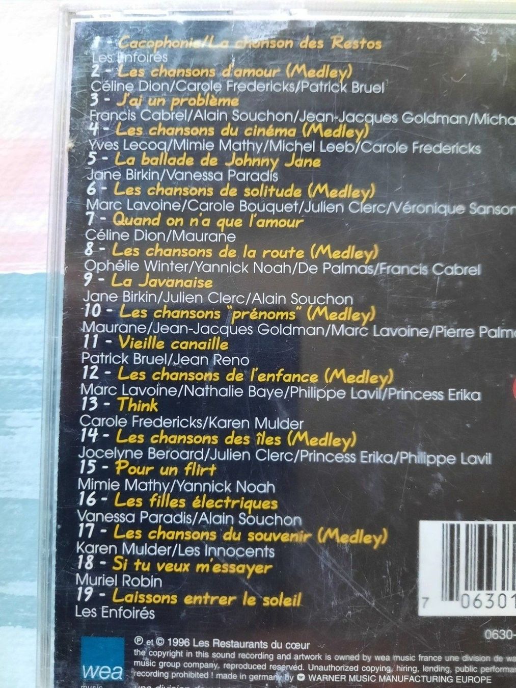 CDs: CD La soirée des enfoirés 96 – D'occasion à Pully par bro_n52j 2