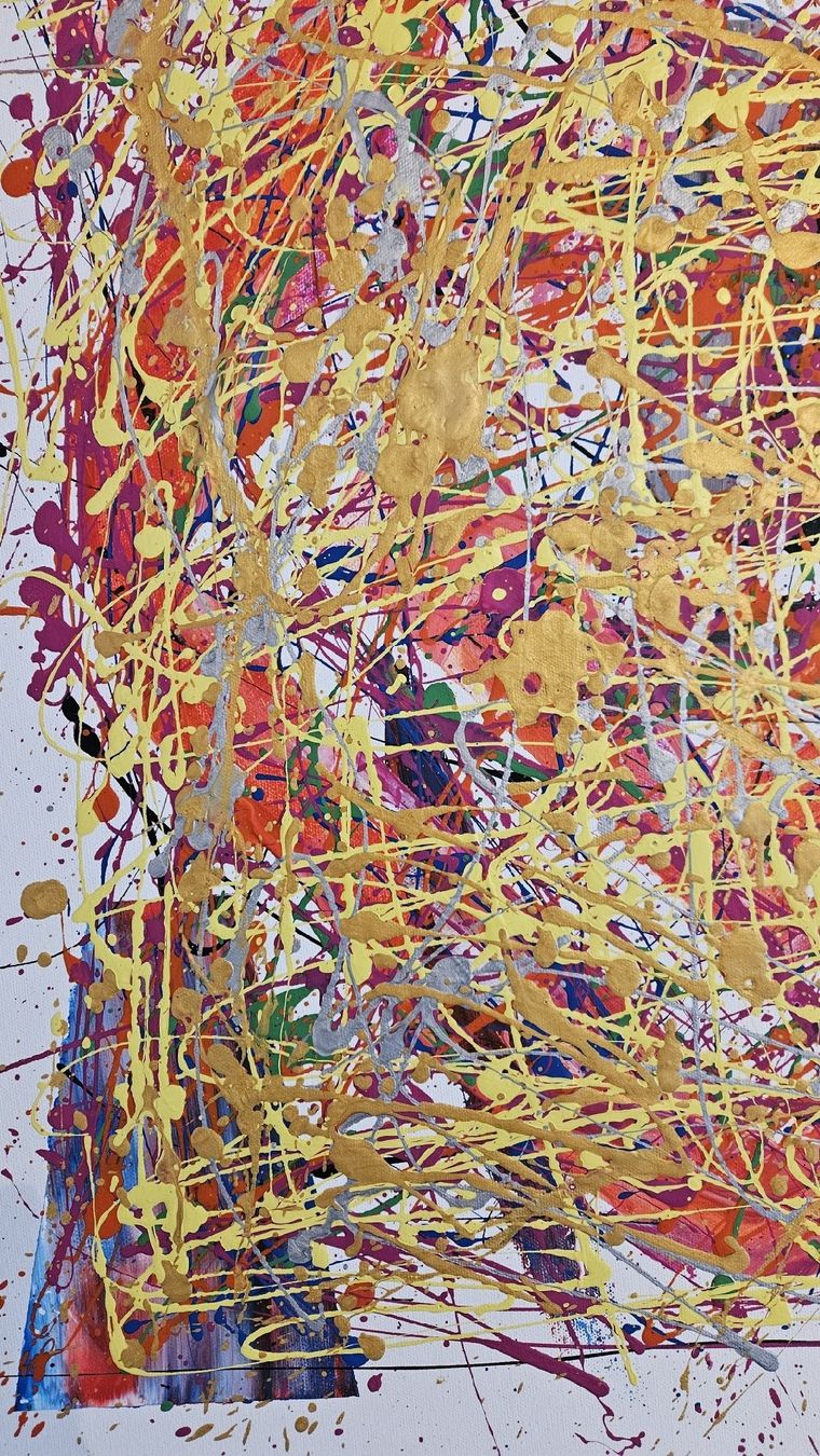 Tableaux: Tableau abstrait unique, explosion de couleurs vives! – Neuf (Voir description) à Le Locle par fab_c9hh 6