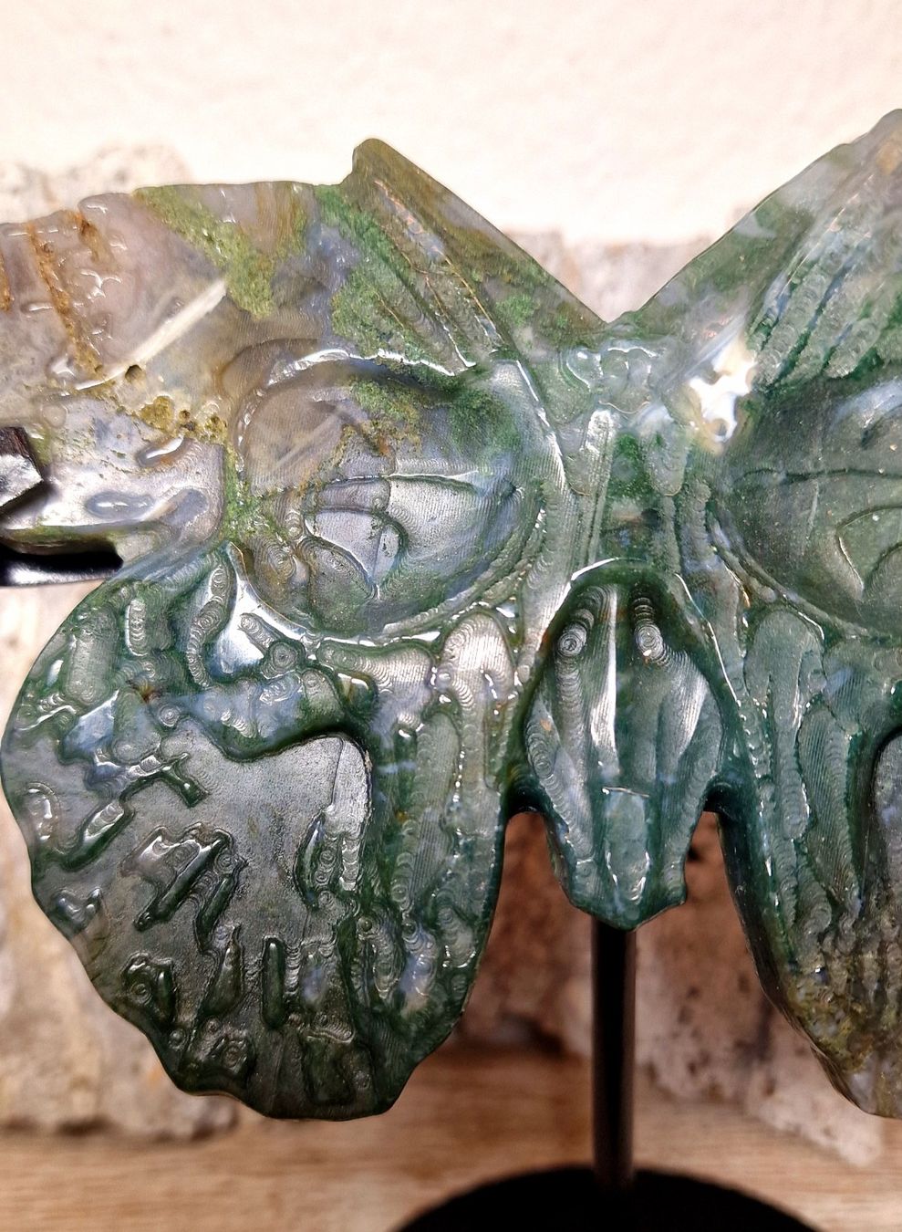 Minerali & Pietre curative: Moosachat Schmetterling Skull 405g – Nuovo (secondo la descrizione) da Matzingen venduto da Shay_Crystalz 1
