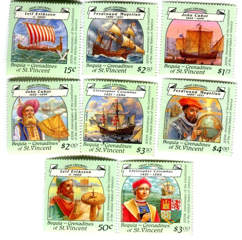 Tutti i francobolli: Briefmarken "Schiffe. Kolumbus, Magellan". St. Vincent – Nuovo e nell'imballaggio originale da Basel venduto da Butsch5