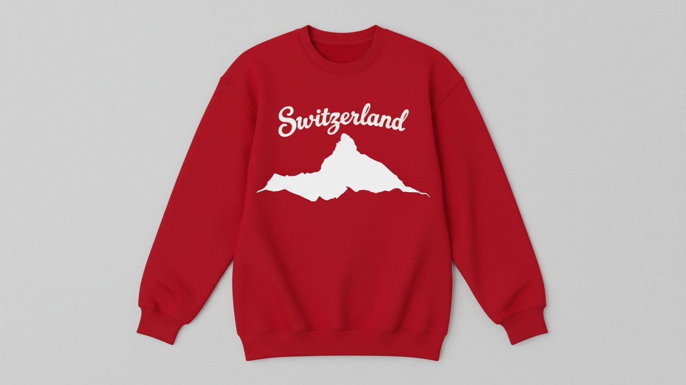 Maglioni & Felpe: Roter Switzerland Pullover mit Matterhorn, Grösse 5-6J 116 – Nuovo e nell'imballaggio originale da Biel/Bienne venduto da Bolagol9
